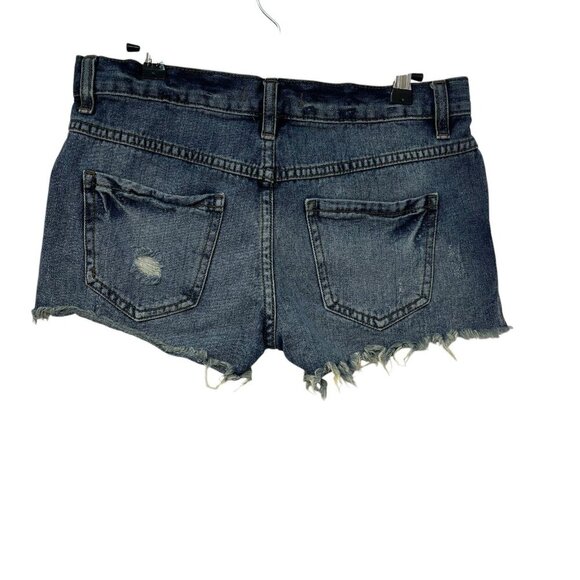 Free People Womens 24” Exposed Button Fly Cutoff Denim Jean Shorts - Picture 5 of 6